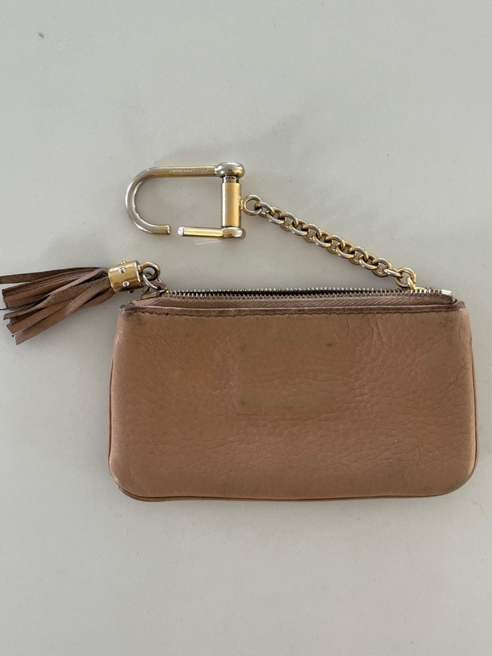 Gucci Soho Soho Leather Tassel Key Zip Pouch / Coin Purse – Rose Beige Camellia - Picture 5 of 14